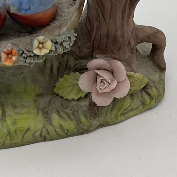Lot Of 2 Vintage AVON Blue Jay Birds Porcelain On Branch Nest Ceramic Figurine - Picture 14 of 16